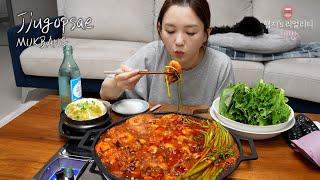 리얼먹방▶ 쭈곱새(쭈꾸미,새우,곱창볶음 )&소주디저트(?)는 볶음밥ㅣ Spicy Stir Fry Octopus, ShrimpㅣREAL SOUNDㅣASMR MUKBANGㅣ