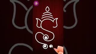 How to draw Ganesha Rangoli | Pillayar Kolam #shorts #ganeshchaturthi #trendingshorts #rangoli