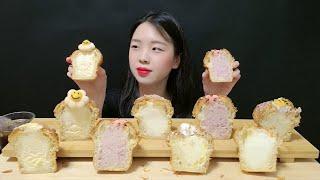 겉바속촉! 크림 가득 크러핀 맛집 "오르랔베이커리"2탄 Cream Dessert MUKBANG 우유크림 레몬 옥수수 딸기우유크림 크로와상 머핀 디저트 먹방