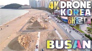 4K 먼저 미리보는 2024 해운대 모래축제 항공뷰 드론영상 FLYING OVER HAEUNDAE BEACH️️ SAND FESTIVAL DRONE SHOT KOREA