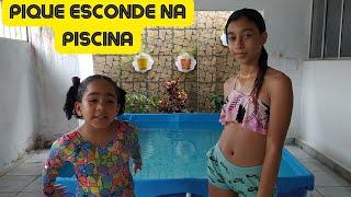 Brincadeira do pique esconde na piscina I Play hide and seek in the pool