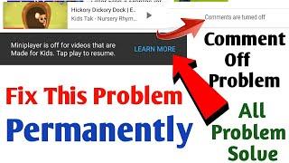 Youtube Mini Player Not Working | Mini Player Is Off Youtube | Comments Off Problem Fix