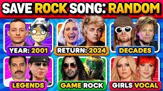 Save 1 Rock Song  RANDOM: ROCK EDITION, ROCK GENRES, 6 SONGS QUIZ | Music Challenge