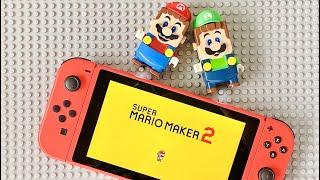 Mario and Luigi Compete on Super Mario Maker 2 Speedrun Game! #legomario