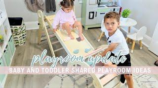 PLAYROOM UPDATE | CLEAN & ORGANIZE WITH ME | BABY + TODDLER SHARED PLAYROOM IDEAS | PREGNANT SAHM