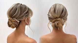 Low bun for medium hair