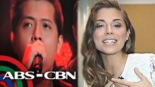 Christina Perri listens to Jason Dy