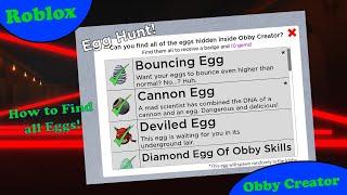 How to Find all Eggs in the Obby Creator Egg Hunt 2022! (Roblox - Obby Creator)