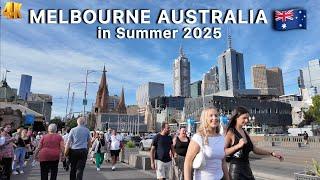 Melbourne Australia in Summer Evening Walking Tour 4K Video 2025