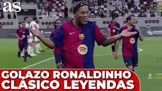 El GOLAZO de RONALDINHO de FALTA en el CLÁSICO de LEYENDAS REAL MADRID - BARCELONA