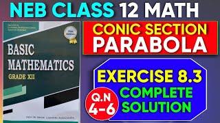 Parabola Class 12 - Tangent and Normal Exercise 8.3 (Q4-Q6) Basic Mathematics || NEB board Exam