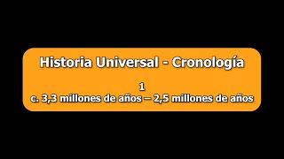 Historia Universal - Cronología 1 – c. 3,3 millones de años – c. 2,5 millones de años