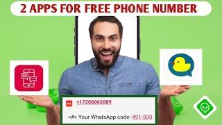 2 APPS to get free USA number For Whatsapp verification 2025 /free USA number. 