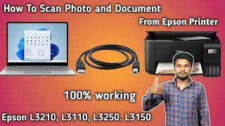 How To Scan Document & Photo From Epson Printer | L3210, L3110, L3250, L3150 | in Hindi | 2022