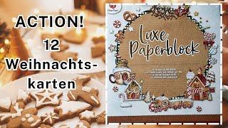 ACTION! 12 Weihnachtskarten ein Luxe Paperblock 2024 - Déco Time