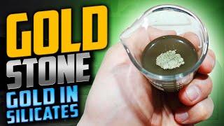 Gold ore, hidden in green silicate | test by gold stone channel