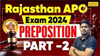 Rajasthan APO Exam 2024 | Preposition (Part 2) | English for Rajasthan APO Exam 2024