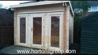 3 5m x 2 5m pent roof insulated log cabin video