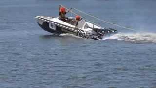 WaterSports Marine Triple Rig run ropes out practicing Grafton 2015 Bridge to Bridge Water Ski Race