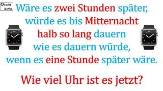  Mathe Basics #247  Uhren-Rätsel: Wie viel Uhr ist es aktuell? | Schaffst DU es?! | ObachtMathe
