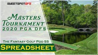 The Masters | SweetSpotDFS | Fantasy Golf Pod SS Spreadsheet