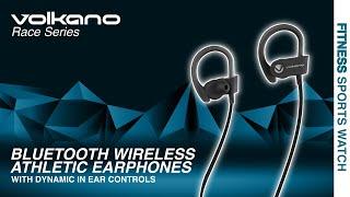 Bluetooth Wireless Athletic Earphones With Dynamic In Ear Controls | Race Series | Volkano