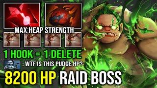 WTF 1 HOOK = 1 DELETE Max Heap Strength Late Game 8200 HP Raid Boss Unkillable Pudge Dota 2