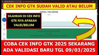 COBA CEK INFO GTK 2025 SEKARANG ADA VALIDASI BARU