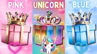 Choose your gift ||3 gift box challenge||2 good vs 1 bad|| pink, Unicorn, Blue  #giftbox