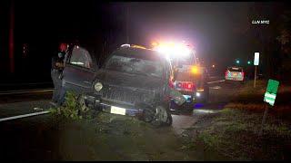 Drunk Driver Strikes a Pick-Up and Plows into Woods