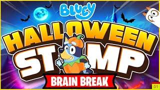 Halloween Bluey Brain Breaks  | Floor Is The Lava Dance | Just Dance & Chase