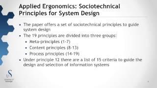 O5   Sociotechnical Systems and Usability