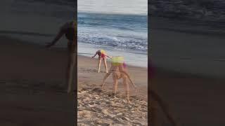 Sunset BACKBENDING on the Sand! #shorts #contortion #flexibility