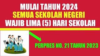 Semua Sekolah Mulai Tahun 2024 Sudah Harus Menerapkan 5 Hari Sekolah Dalam Seminggu