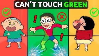 Can't Touch The Colour Challenge  || Shinchan Vs Nobita 