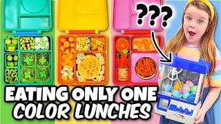 Eating Only ONE Color of Food for LUNCH! | Making What I Win out of a Claw Machine