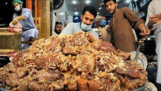 INCREDIBLE STREET FOOD IN PAKISTAN  Peshawar the Meat Heaven x Mountain of Beef Pulao