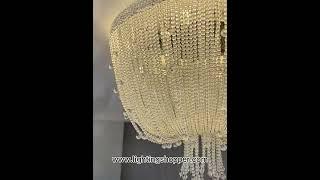 Round Shape Crystal Flush Mount Chandelier Ceiling Light