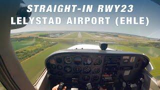 VFR straight-in RWY23 at Lelystad Airport (EHLE) | Cessna 172-R Skyhawk