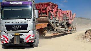 Transporting Two Terex And Extec Mobile Impact Cruchers - Fasoulas Heavy Transports - 4K