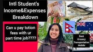 International Student's income and expenses Breakdown in New Zealand