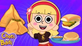 Aha Samosa Bada Mazedaar + Hindi Rhymes For Children | Choti Aur Badi