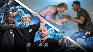 Logan Paul Grapples with Israel Adesanya & Alex Volkanovski, Talks UFC Debut & WWE