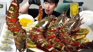 Soy sauce giant shrimp MUKBANG REALSOUND ASMR EATINGSHOW