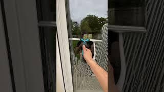 Person does a really satisfying window cleaning!