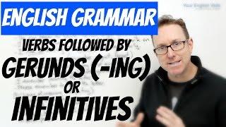 English grammar - verbs followed by the GERUND or INFINITIVE - gramática inglesa