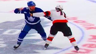 Scott Laughton Ridly Greig Fight | Ottawa Senators vs Toronto Maple Leafs 2025 NHL Highlights