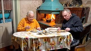 LONELY Grandma & Son in CARPATHIAN Village | Hard Mountain Life, Cooking | Ancient Traditions