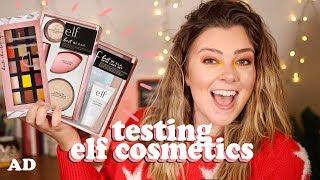 AVERAGE GIRL TRIES e.l.f COSMETICS - (+ CHRISTMAS GIFT IDEAS) | LUCY WOOD [AD]