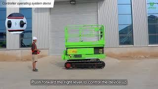 JOVOO Z08TSL 8m Electric Bi-levelling Tracked Scissor Lift Operation Video